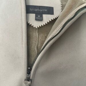 Liz Claiborne Cream Zip-Up Jacket